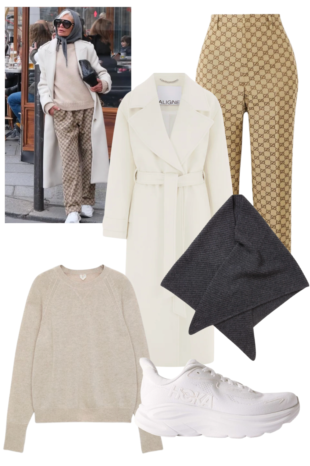 @greceghanem wears triangle scarf