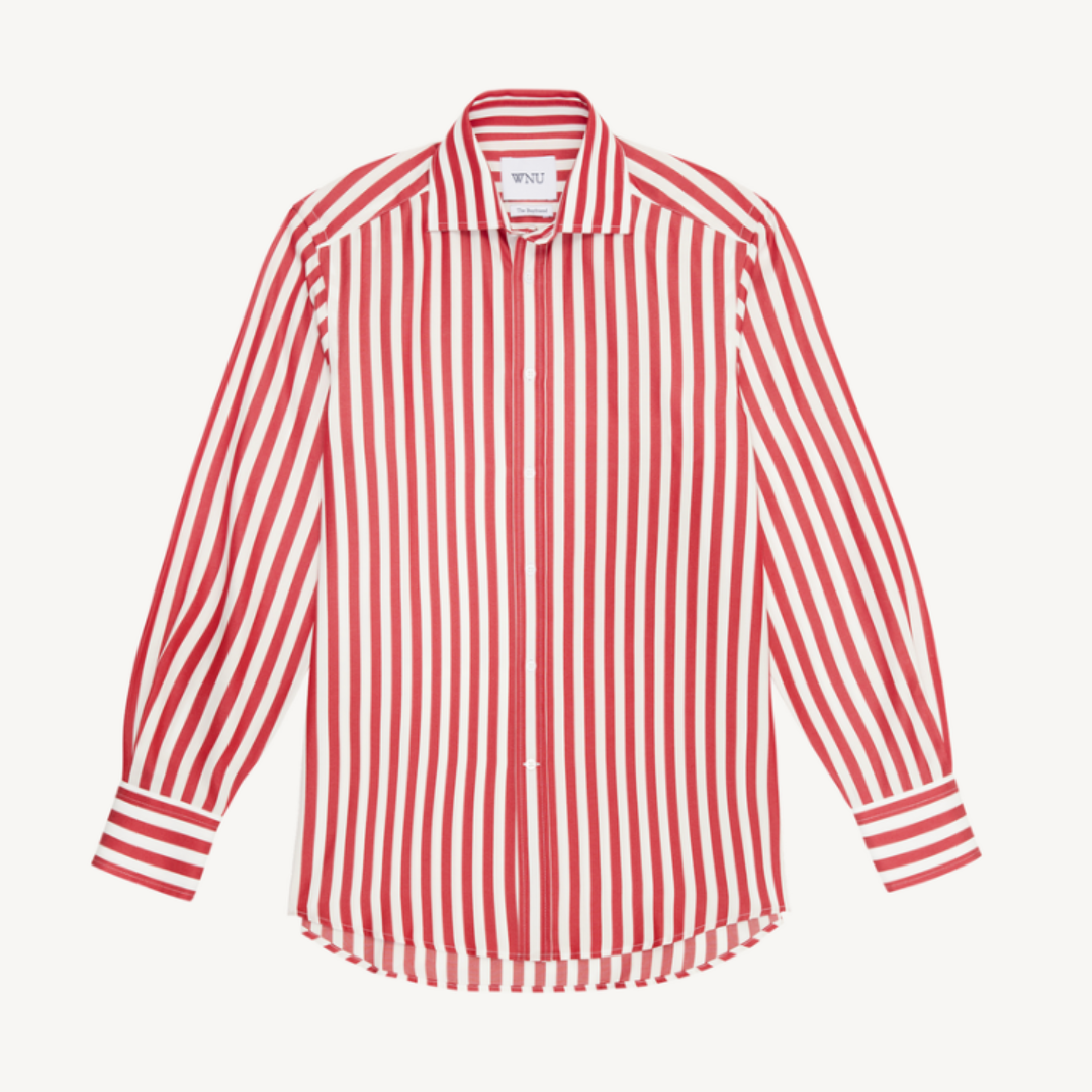 With Nothing Underneath, The Boyfriend: Tencel™ Lyocell, Maple Red Stripe
