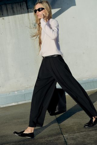 Straight Cut Pleated Pants