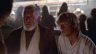 Obi-Wan Kenobi and Luke Skywalker in Star Wars: A New Hope