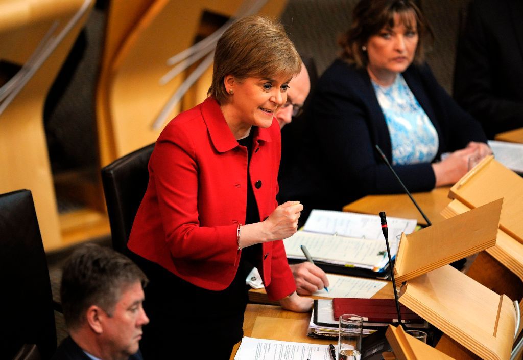 Scotland&amp;#039;s First Minister Nicola Sturgeon speaks in the chamber on the second day of the &amp;#039;Scotland&amp;#039;s Choice&amp;#039; debate on a motion to seek the authority to hold an indpendence referendum, at the