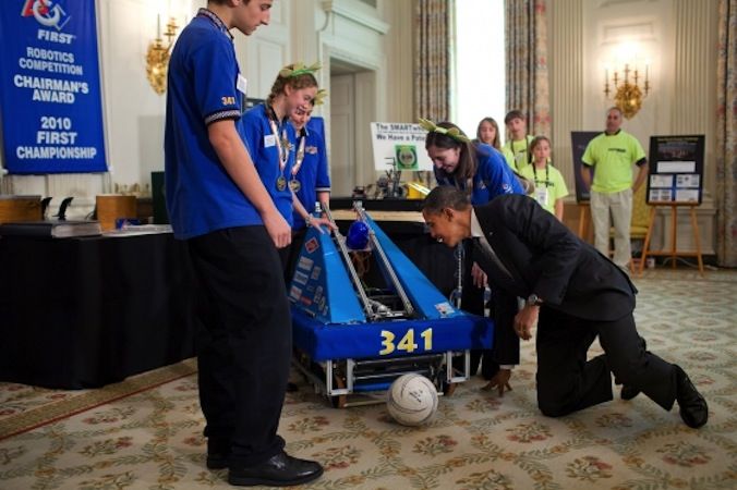 obama with robot