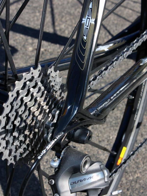 It's easy to see from this angle just how dramatically flattened the seat stays are to promote the extra comfort