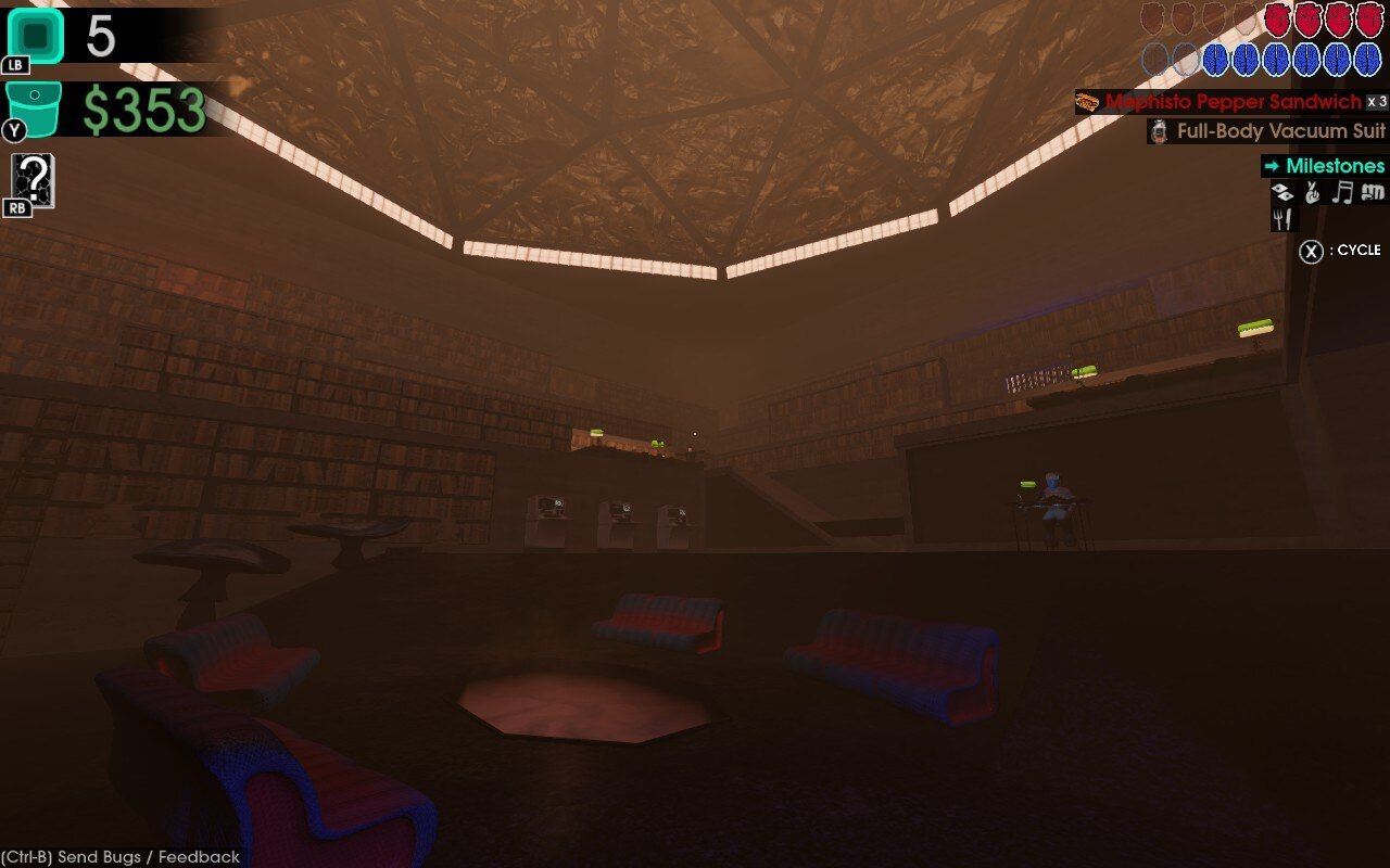 brutalist library interior in Moves of the Diamond Hand