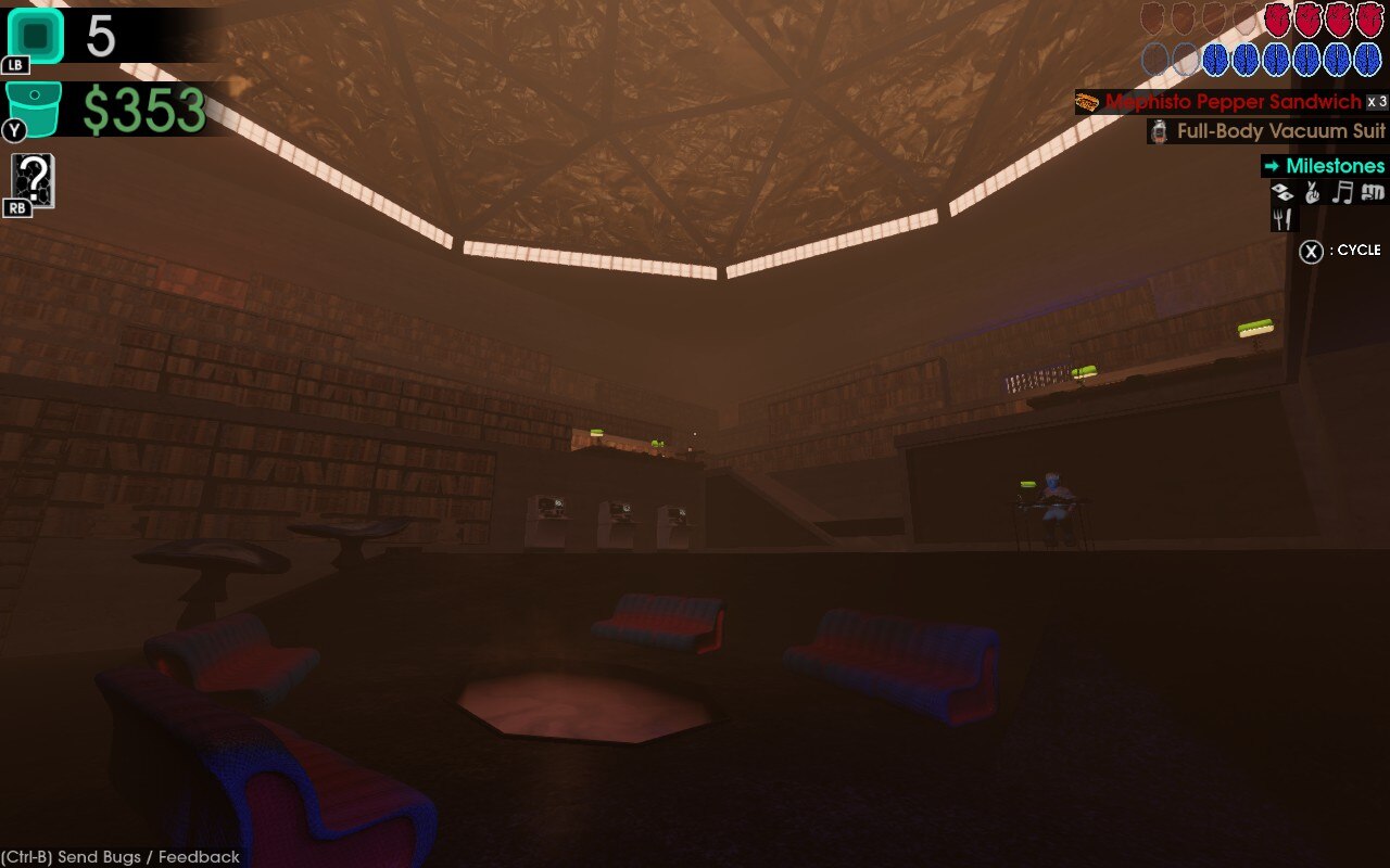 brutalist library interior in Moves of the Diamond Hand