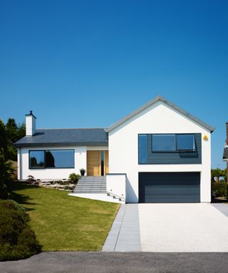 modern house with white render