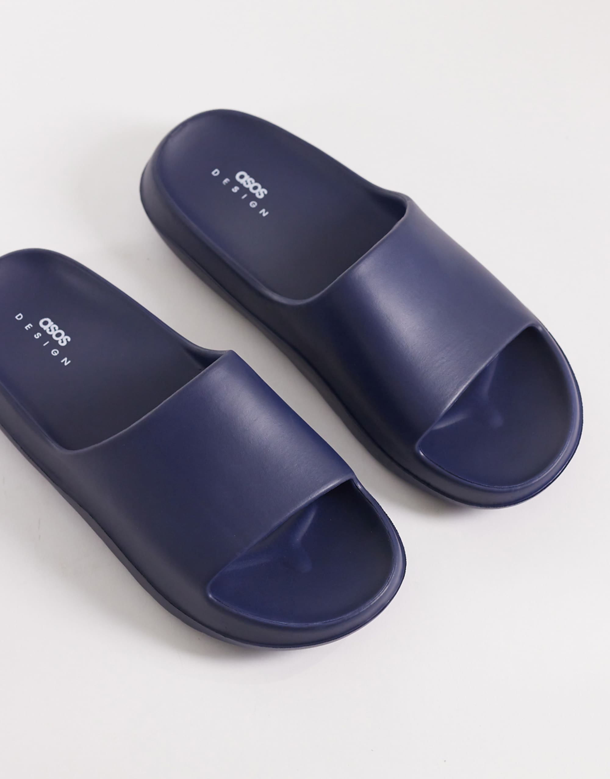 Asos Design Chunky Sliders in Navy