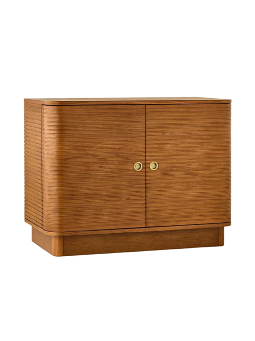 Grooved Mid-Century Storage Cabinet
