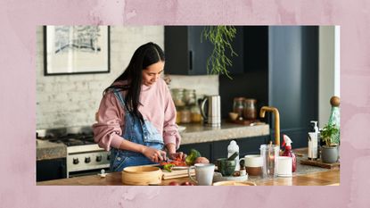 Woman cooking at home
