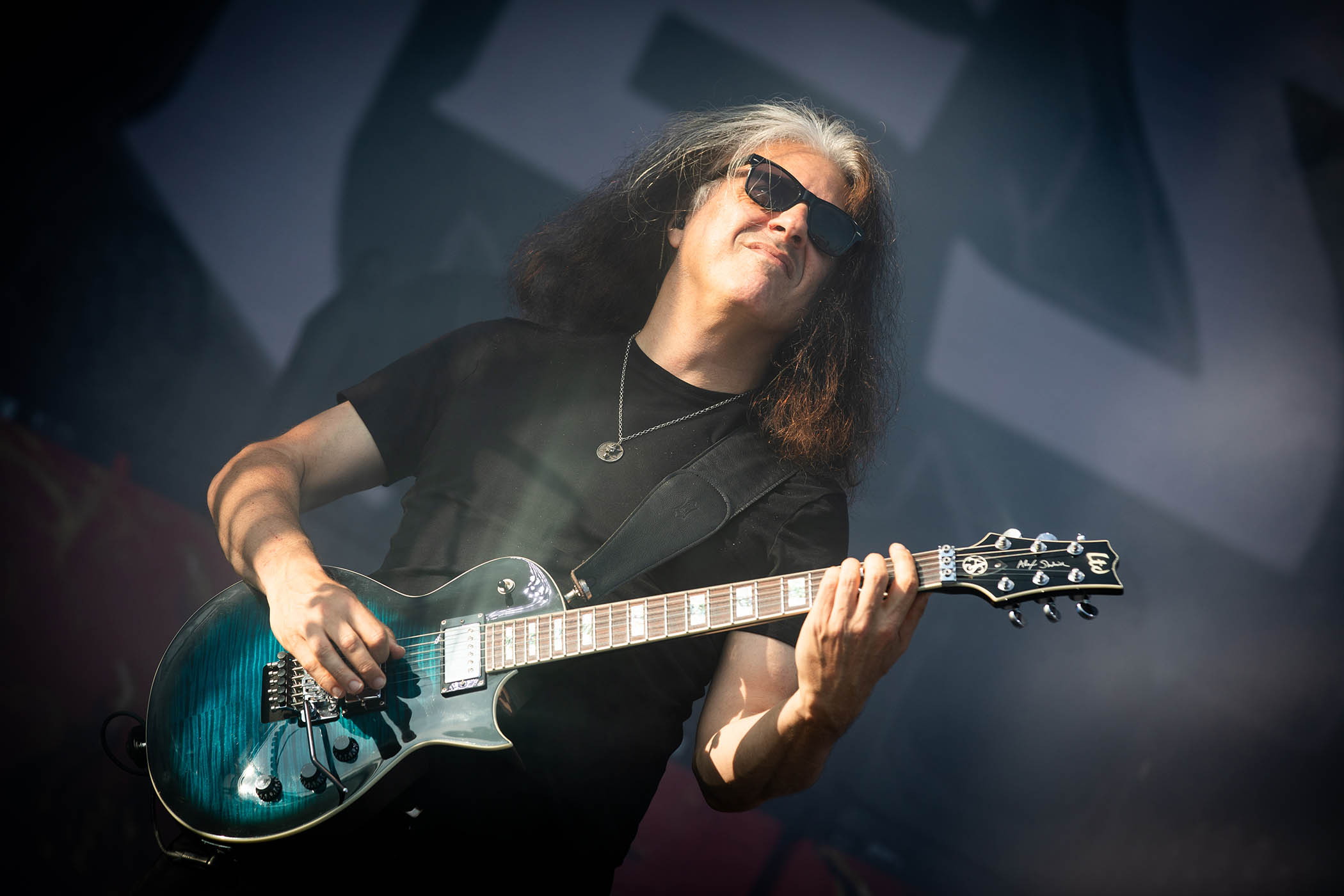 Alex Skolnick plays his signature ESP singlecut live onstage with Testament