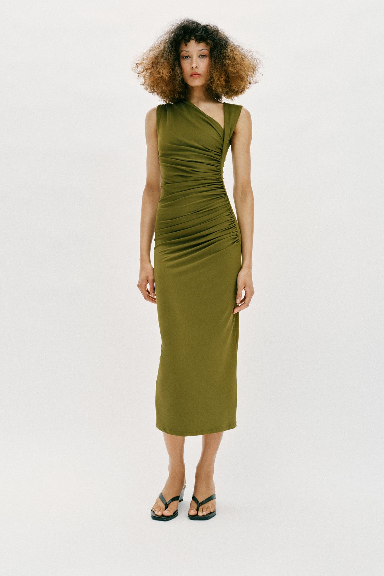 Zara , Draped Midi Dress