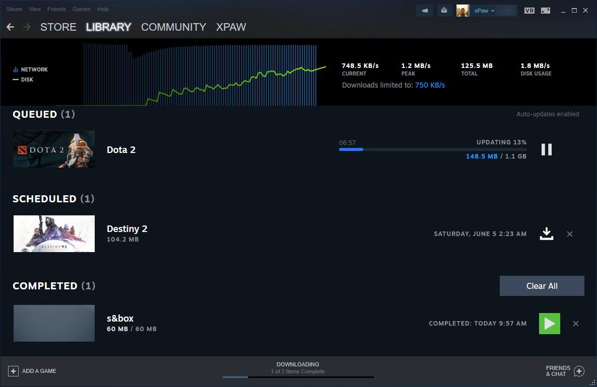 A screenshots of Steam&#039;s new download page