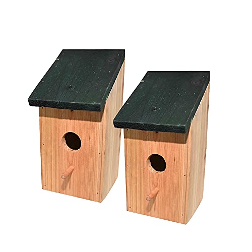 Ram© 2 X Wooden Wood Bird Nesting Box Nest Bird House Small Birds Blue Tit Robin Sparrow Bird House Feeder