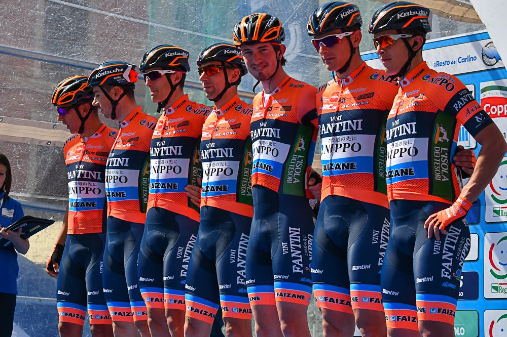 Vini Fantini Faizane on stage before the start of stage 4 at Coppi a Bartali