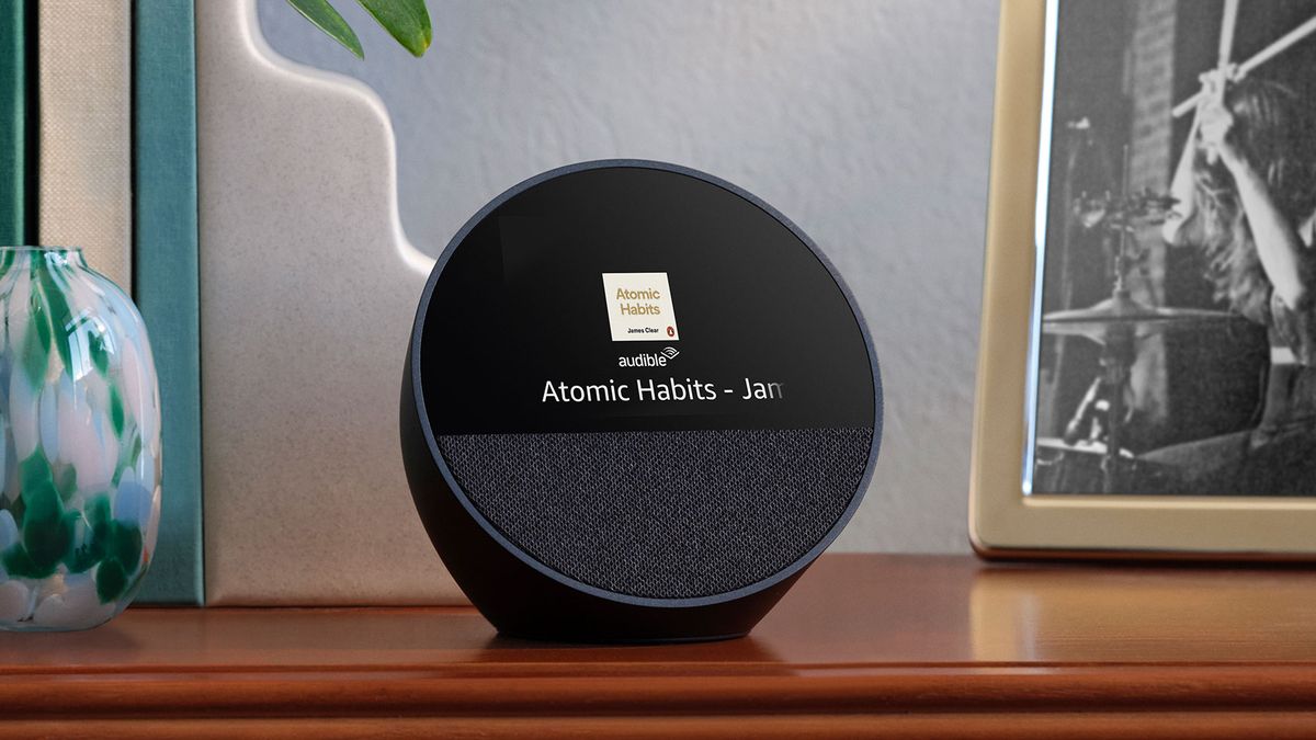 Press image of an Amazon Echo Spot in a home setting