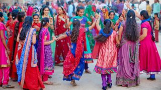 Women wearing saris in India