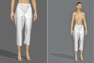 This screenshot shows the drafted clothes after simulation, which the tutorial covers in the next steps