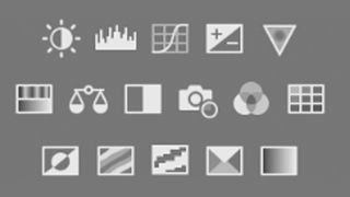 Icons showing image adjustment options in Photoshop