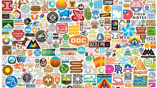 An assortment of Aaron Draplin logos