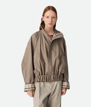 Women's Cotton Twill Blouson in Dark Beige