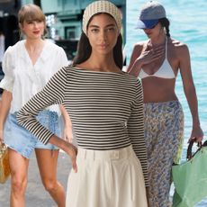 a collage of celebrities and Dôen models wearing Dôen pieces