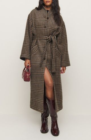 X Kacey Musgraves Cotswolds Plaid Wool Blend Coat