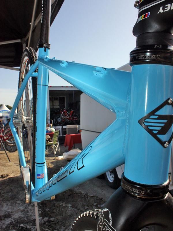 Dave Turner built this one-off 'cross bike with heavily shaped aluminum tubing.