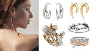 best jewelry online includes Shaune Leane, composite image of model and cut out shots