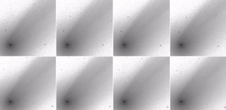 Astronomer Jim Scotti captured this series of images of Comet Swift-Tuttle, the source of the annual Perseid meteor shower, between Nov. 25 and Dec. 1 in 1992 during the comet's last close approach to Earth.