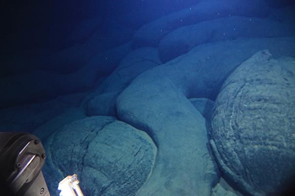 an image of a petit spot volcano found under the sea near japan