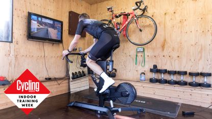 Male cyclist riding one of the best exercise bikes
