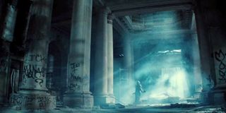 Ben Affleck as Batman waiting for Superman in Batman v Superman: Dawn of Justice