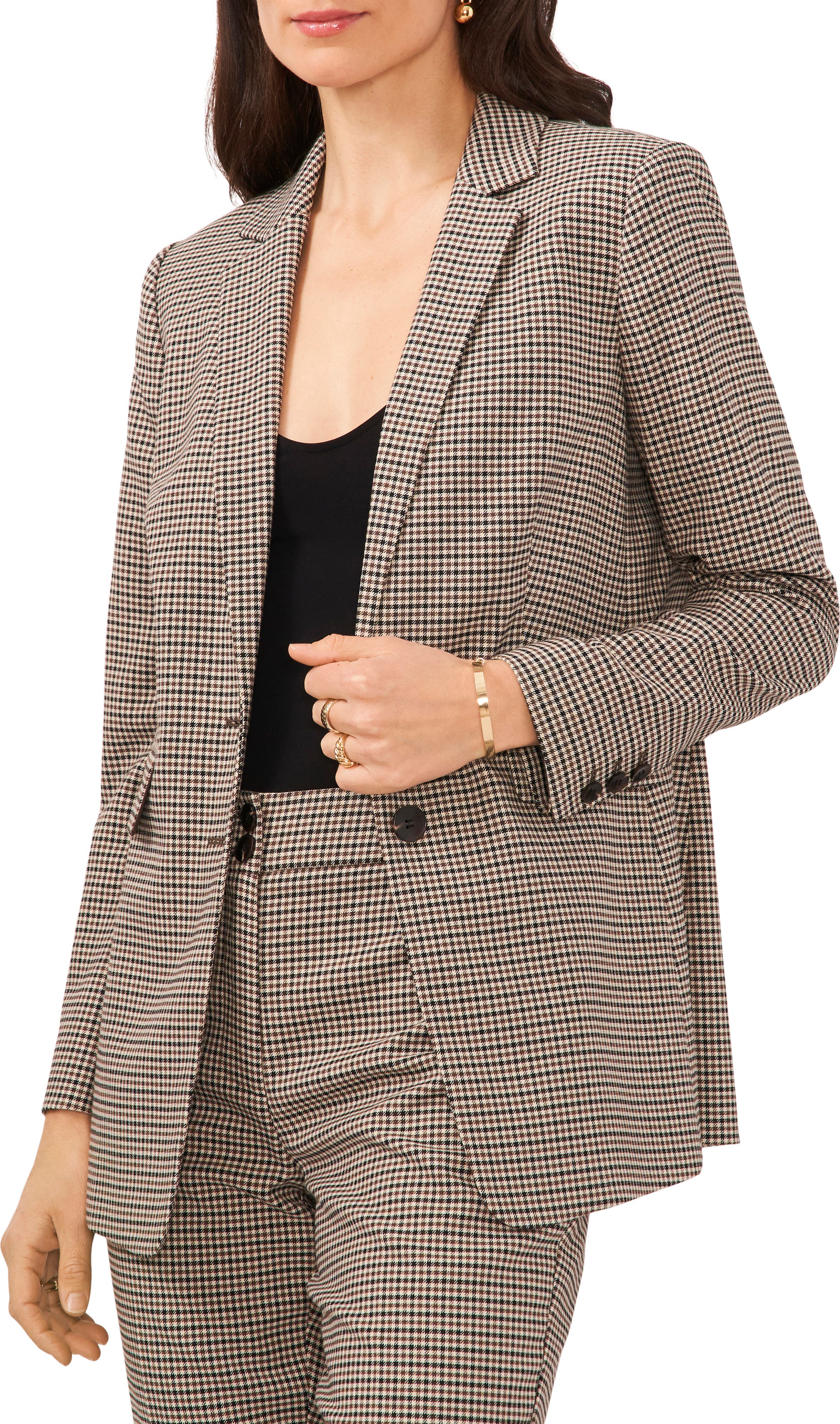 Check Two-Button Blazer