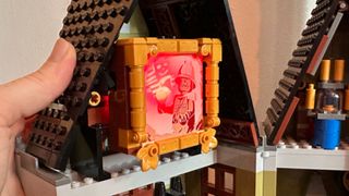 LEGO Haunted House portrait panel lit up
