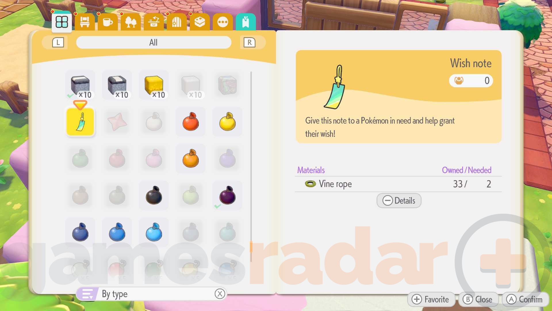 The Wish Note crafting recipe in Pokopia.