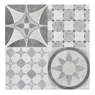 Lofthouse Grey Matt Patchwork Stone effect Ceramic Wall & floor Tile