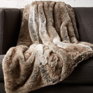 Faux fur throw blanket from CB2.