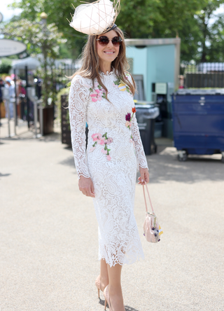 Elizabeth Hurley attends day two of Royal Ascot 2024 at Ascot Racecourse on June 19, 2024 in Ascot, England