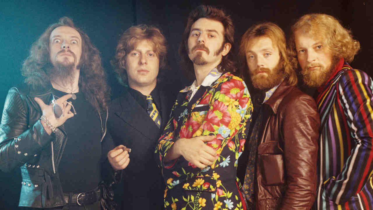 Jethro Tull posing for a photograph in 1972
