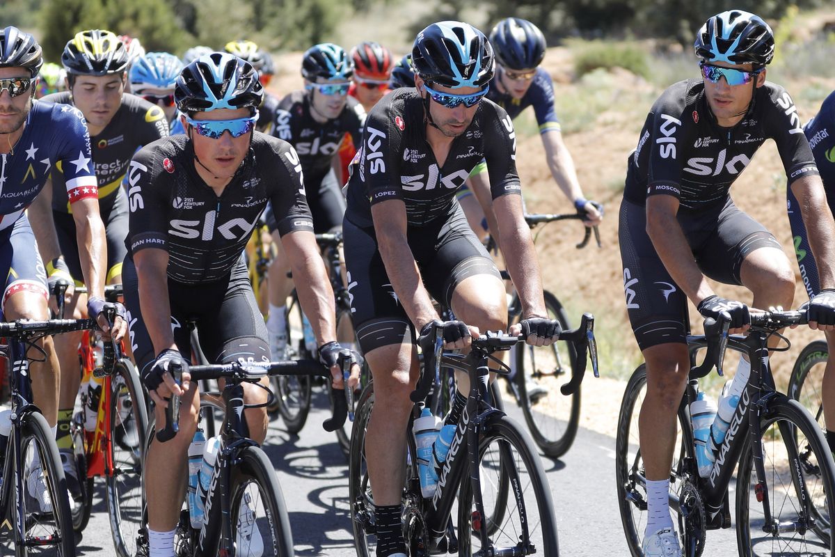 Sky in the peloton at the Vuelta a Burgos