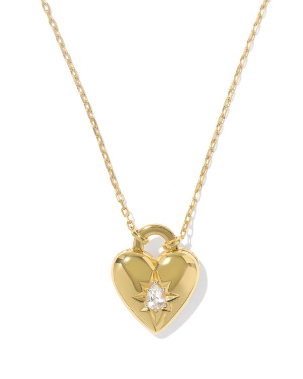 Bold Heirloom Heart 18k Yellow Gold Vermeil Locket Pendant&amp;nbsp;