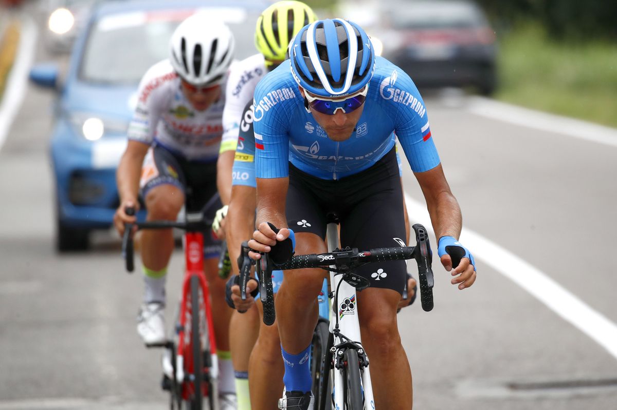 Grande Trittico Lombardo 2020 03082020 Legnano Varese 1997 km Anton Kuzmin KAZ Gazprom RusVelo photo Luca BettiniBettiniPhoto2020