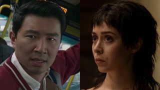 Simu Liu as Shang-Chi and Cristin Milioti in Penguin
