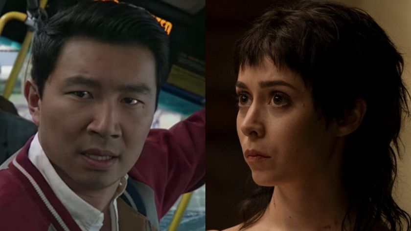Simu Liu as Shang-Chi and Cristin Milioti in Penguin