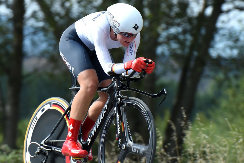 Lisa Brennaur in the Women&#039;s TT at the 2014 World Road Championships