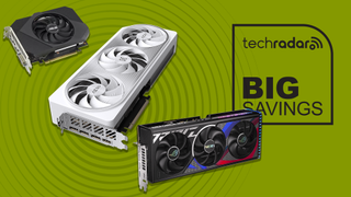 Graphics cards on a green background with 'Big Savings' text