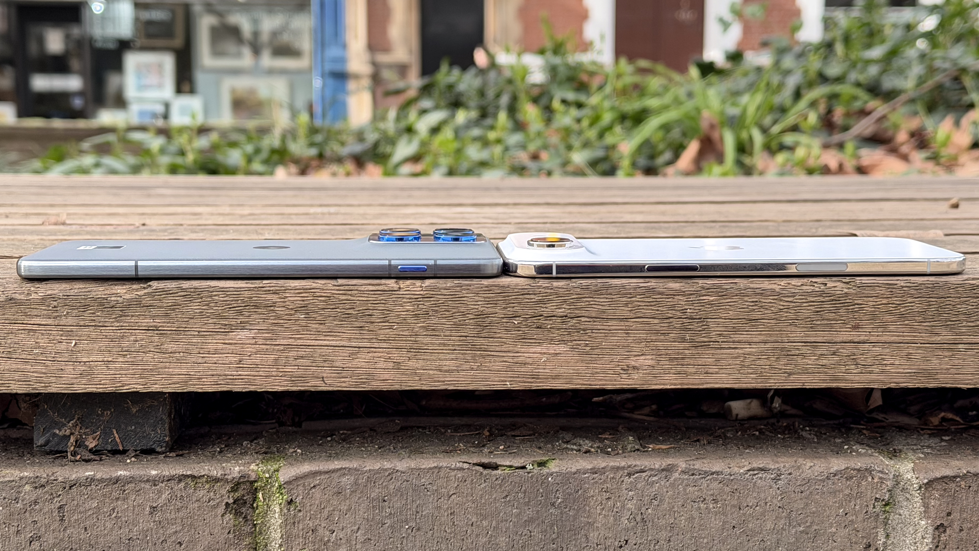 Motorola Edge 70 next to iPhone Air