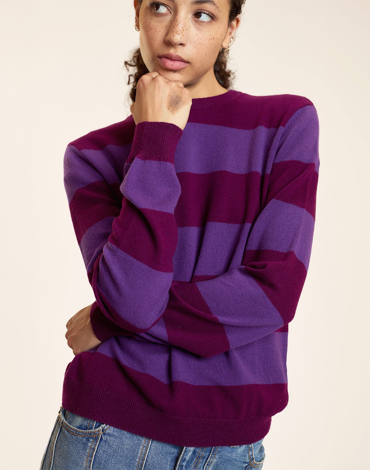 Lucky Stripes Cashmere Sweater - Pplbgd / Xs