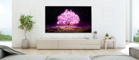 LG C1 OLED TV display in living room