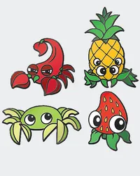 Bugsnax pins: 4 cute fruit critters ($19)